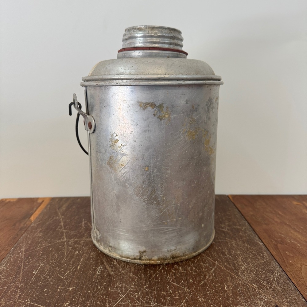 Vintage Faris St Louis Glass‎ Lined Water Jug Aluminum Thermos Pat Pend